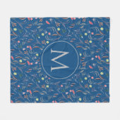 Couverture Polaire MONOGRAM personnalisé bleu classique (Devant (Horizontal))