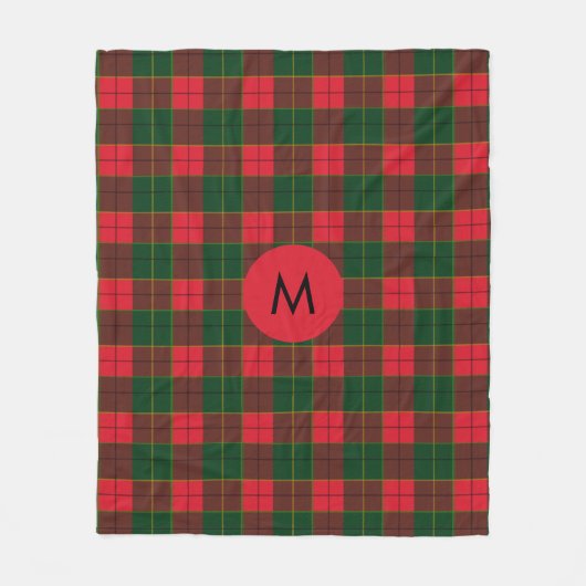 Couverture Polaire Monogram Winter Holiday Tartan pattern Scottish (Devant)