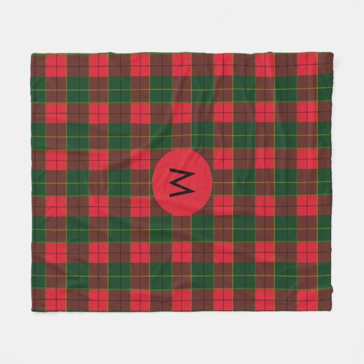 Couverture Polaire Monogram Winter Holiday Tartan pattern Scottish (Devant (Horizontal))