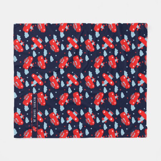 Couverture Polaire Monograme des Red and Blue Planes et des Clouds (Devant (Horizontal))
