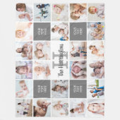Couverture Polaire Monogramme 24 Photo Collage personnalisé (Devant)