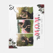Couverture Polaire Monogramme 3 Photo Collage Mère Famille ou Mariage (Devant)