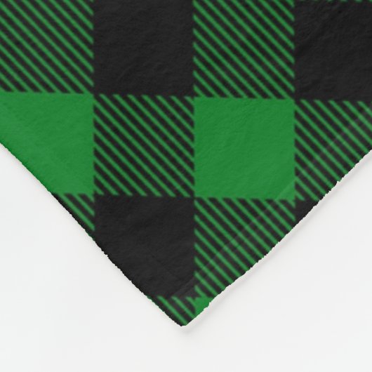 Couverture Polaire Monogramme à plis de buffle vert et noir (Coin)