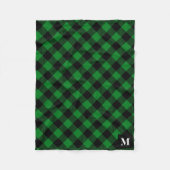 Couverture Polaire Monogramme à plis de buffle vert et noir (Devant)