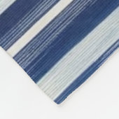 Couverture Polaire Monogramme à rayures bleues et blanches (Coin)