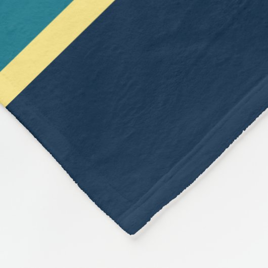 Couverture Polaire Monogramme à rayures couleur bleu orange rétro (Coin)