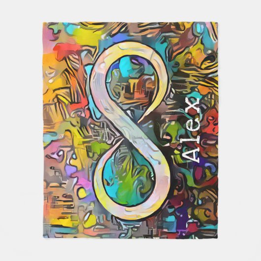 Couverture Polaire Monogramme | Ajouter un nom | Symbole d'infini (Devant)