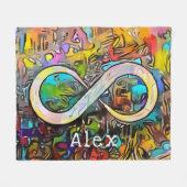 Couverture Polaire Monogramme | Ajouter un nom | Symbole d'infini (Devant (Horizontal))