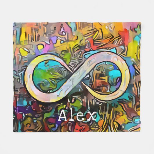 Couverture Polaire Monogramme | Ajouter un nom | Symbole d'infini (Devant (Horizontal))