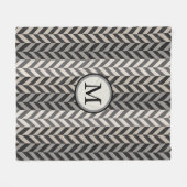 Couverture Polaire Monogramme alternatif en arête de poisson gris de (Devant (Horizontal))