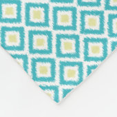 Couverture Polaire Monogramme Aqua Diamants Jaunes Ikat Motif (Coin)