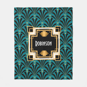 Couverture Polaire Monogramme Art Déco Palmetto