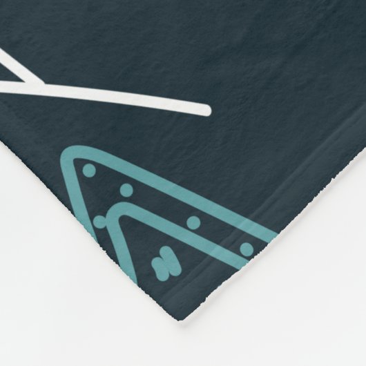 Couverture Polaire Monogramme Art folklorique Noël Chouettes bleues A (Coin)