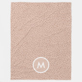 Couverture Polaire Monogramme beige tendance avec Boho en terre cuite (Devant)