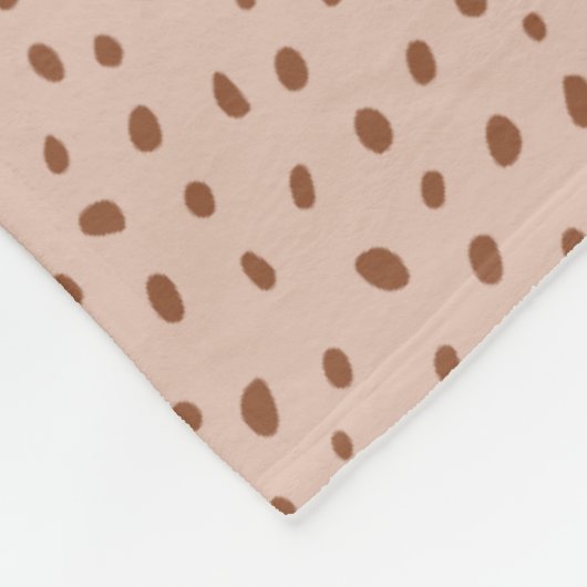 Couverture Polaire Monogramme beige tendance avec Boho en terre cuite (Coin)