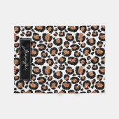 Couverture Polaire Monogramme blanc et or huile Motif Cheetah (Devant (Horizontal))