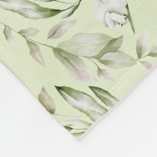 COUVERTURE POLAIRE MONOGRAMME BLANC ET VERT K (Coin)