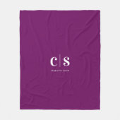 Couverture Polaire Monogramme blanc minimal moderne (Devant)