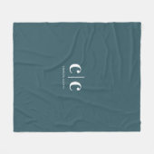 Couverture Polaire Monogramme blanc Turquoise minimal moderne (Devant (Horizontal))