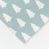 Couverture Polaire Monogramme bleu blanc Arbre de Noël Motif cadeau (Coin)