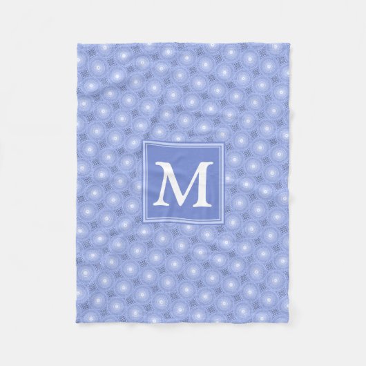 Couverture Polaire Monogramme bleu cercles motif (Devant)