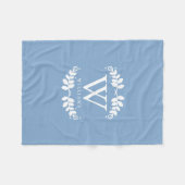 Couverture Polaire Monogramme bleu clair chic (Devant (Horizontal))