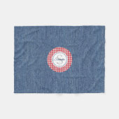 Couverture Polaire Monogramme, bleu confortable et blanc (Devant (Horizontal))