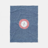 Couverture Polaire Monogramme, bleu confortable et blanc (Devant)