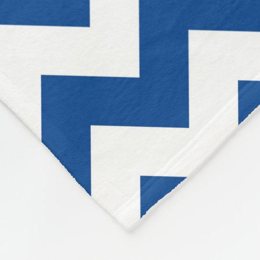 Couverture Polaire Monogramme bleu et blanc Chevron Motif géométrique (Coin)