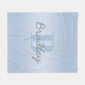 Couverture Polaire Monogramme bleu et gris - Combinaison de couleurs  (Devant (Horizontal))