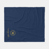 Couverture Polaire Monogramme bleu marine et or (Devant (Horizontal))