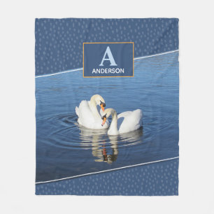 Couverture Polaire Monogramme bleu photo Swans