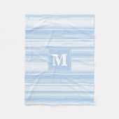 Couverture Polaire Monogramme Bleu rayures (Devant)