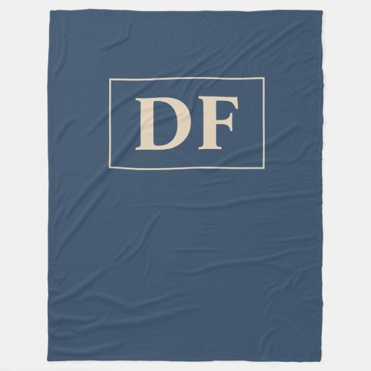 Couverture Polaire Monogramme bleu/vanille (Devant)
