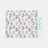 Couverture Polaire Monogramme Boho Rainbows Turquoise Orange Baby Bla (Devant (Horizontal))