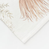 Couverture Polaire Monogramme Botanique Rose Or Neutral Terracotta (Coin)