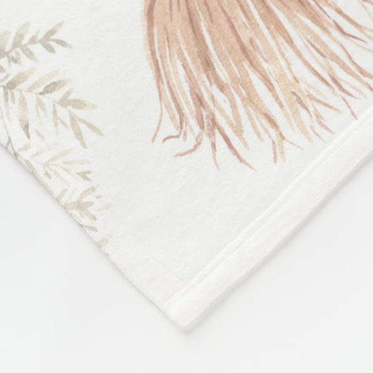 Couverture Polaire Monogramme Botanique Rose Or Neutral Terracotta (Coin)