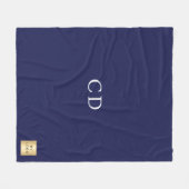 Couverture Polaire Monogramme cadeau de la compagnie de logo bleu mar (Devant (Horizontal))