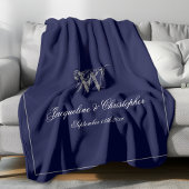 Couverture Polaire Monogramme cadeau mariage Script Keepsaké neuf