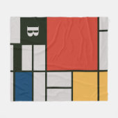 Couverture Polaire Monogramme Carré De Stijl Inspiré (Devant (Horizontal))