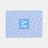 Couverture Polaire Monogramme Cercles bleu électrique motif (Devant (Horizontal))