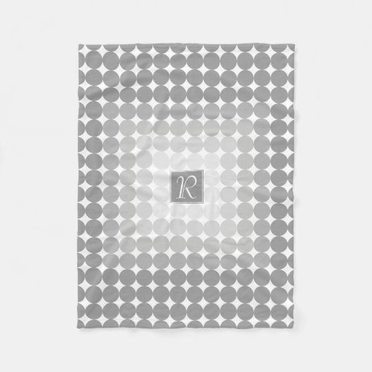 Couverture Polaire Monogramme Cercles Gris Moderne (Devant)