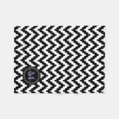 Couverture Polaire Monogramme | Chevron mou blanc noir (Devant (Horizontal))