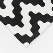 Couverture Polaire Monogramme | Chevron mou blanc noir (Coin)