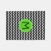 Couverture Polaire Monogramme Chevron noir et blanc (Devant (Horizontal))