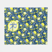 Couverture Polaire Monogramme Chic Nom Rustique Citron Citrons Feuill (Devant (Horizontal))