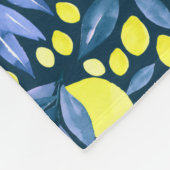 Couverture Polaire Monogramme Chic Nom Rustique Citron Citrons Feuill (Coin)