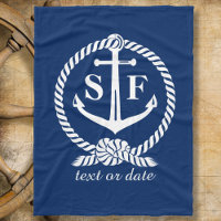 Monogramme classique Ancre bleu marine Bateau de p