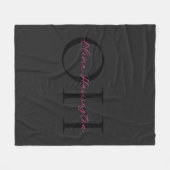 Couverture Polaire Monogramme classique moderne noir et rose (Devant (Horizontal))
