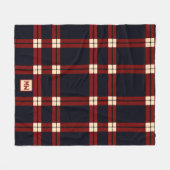 Couverture Polaire monogramme classique rouge, noir et crème plaid (Devant (Horizontal))